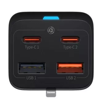Baseus brzi punjač za mrežu GaN3 Pro, 2x USB-C, 2x USB 65W crni