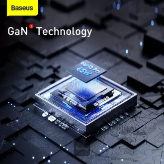 Baseus brzi punjač za mrežu GaN3 Pro, 2x USB-C, 2x USB 65W crni