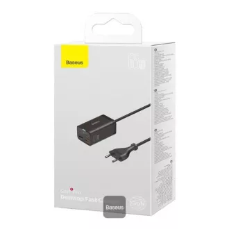Baseus brzi punjač za mrežu GaN3 Pro, 2x USB-C, 2x USB 65W crni