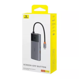 Baseus hub Series 2 USB 6u1 (USB-C/HDMI4K60Hz/USB-C(10Gbps)/USB-A(10Gbps)/RJ45/USB-C(PD) sivi
