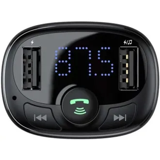 Baseus Bluetooth MP3 FM odašiljač s 2xUSB 3.4A punjenjem crne boje