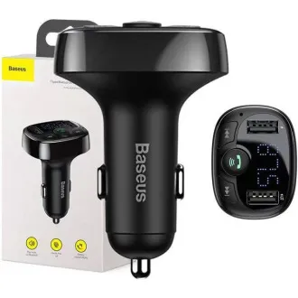 Baseus Bluetooth MP3 FM odašiljač s 2xUSB 3.4A punjenjem crne boje