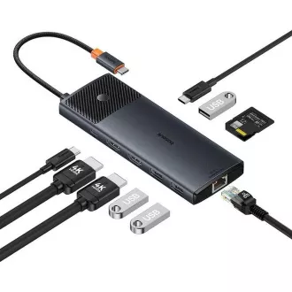 Baseus Metal Gleam II Series 10u1 USB-C HUB priključna stanica, kosmičko crna