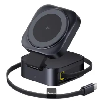 Baseus magnetski bežični punjač PicoGo serije 2u1 Qi2 67W crni