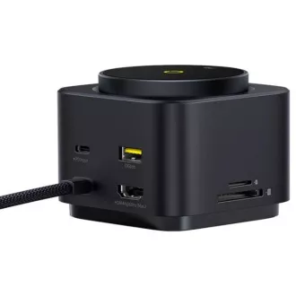Baseus MagPro 7-u-1 stanica za punjenje s bežičnim punjenjem od 15 W, kosmičko crna Baseus MagPro 7-u-1 stanica za punjenje s bežičnim punjenjem od 15 W, kosmičko crna