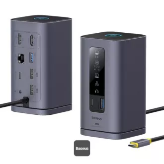 Baseus Spacemate 10v1 priključna stanica (USB-C PD 100W, USB-C, 2x USB-A, 2x HDMI) siva Baseus Spacemate 10v1 priključna stanica (USB-C PD 100W, USB-C, 2x USB-A, 2x HDMI) siva