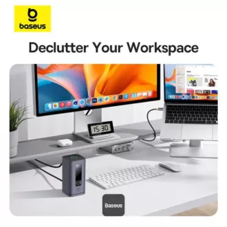 Baseus Spacemate 10v1 priključna stanica (USB-C PD 100W, USB-C, 2x USB-A, 2x HDMI) siva Baseus Spacemate 10v1 priključna stanica (USB-C PD 100W, USB-C, 2x USB-A, 2x HDMI) siva