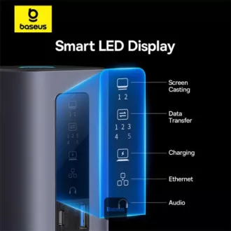 Baseus Spacemate 10v1 priključna stanica (USB-C PD 100W, USB-C, 2x USB-A, 2x HDMI) siva Baseus Spacemate 10v1 priključna stanica (USB-C PD 100W, USB-C, 2x USB-A, 2x HDMI) siva