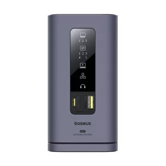 Baseus Spacemate 11u1 priključna stanica (USB-C PD, USB-C, 2x USB-A, 3x HDMI) siva Baseus Spacemate 11u1 priključna stanica (USB-C PD, USB-C, 2x USB-A, 3x HDMI) siva