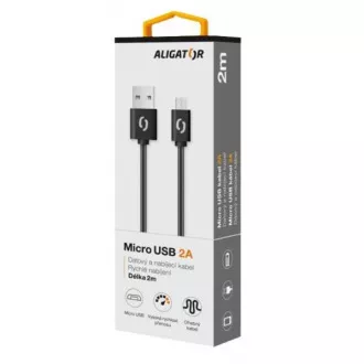 ALIGATOR Data kabel 2A micro USB 2 m crni