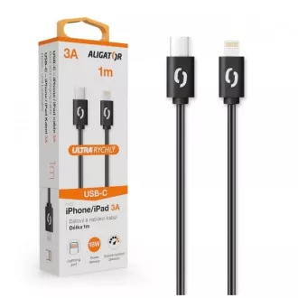 ALIGATOR Data kabel POWER 3A, USB-C/lightning black ALIGATOR Data kabel POWER 3A, USB-C/lightning black