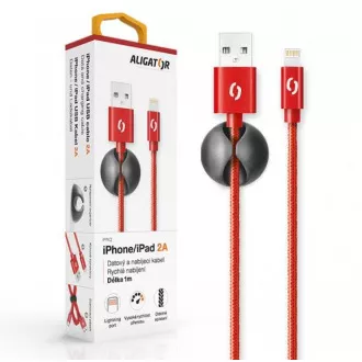 ALIGATOR PREMIUM Data kabel 2A, Lightning red