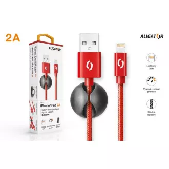 ALIGATOR PREMIUM Data kabel 2A, Lightning red