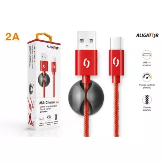ALIGATOR PREMIUM Data kabel 2A, USB-C crveni