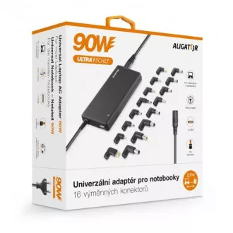 Univerzalni adapter za prijenosna računala sa 16 izmjenjivih konektora i USB-om, 90W