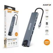 Aligator priključna stanica USB-C / Hub 8 u 1 (USB-C / 2xUSB / SD / MicroSD / HDTV / RJ45)