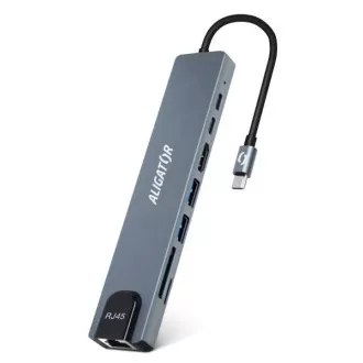 Aligator priključna stanica USB-C / Hub 8 u 1 (USB-C / 2xUSB / SD / MicroSD / HDTV / RJ45) Aligator priključna stanica USB-C / Hub 8 u 1 (USB-C / 2xUSB / SD / MicroSD / HDTV / RJ45)
