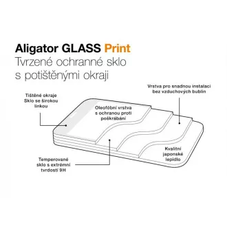 Aligator zaštitno kaljeno staklo GLASS PRINT, Xiaomi Redmi A2, crno, lijepljenje cijelom površinom Aligator zaštitno kaljeno staklo GLASS PRINT, Xiaomi Redmi A2, crno, lijepljenje cijelom površinom