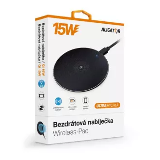 ALIGATOR bežični punjač Aligator Pad 15W crni