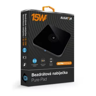 ALIGATOR bežični punjač Aligator Pure-Pad 15W, crni