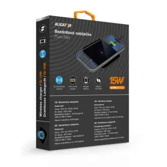 ALIGATOR bežični punjač Aligator Pure-Pad 15W, crni