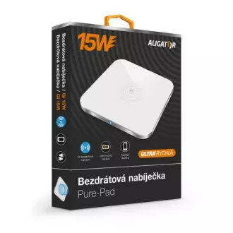 ALIGATOR bežični punjač Aligator Pure-Pad 15W, bijeli ALIGATOR bežični punjač Aligator Pure-Pad 15W, bijeli