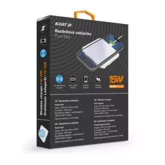 ALIGATOR bežični punjač Aligator Pure-Pad 15W, bijeli ALIGATOR bežični punjač Aligator Pure-Pad 15W, bijeli