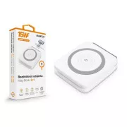 Bežični punjač ALIGATOR Mag-Book 2 u 1, dizajniran za MagSafe i Apple Watch punjenje, 15W, bijeli