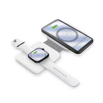 Bežični punjač ALIGATOR Mag-Book 2 u 1, dizajniran za MagSafe i Apple Watch punjenje, 15W, bijeli