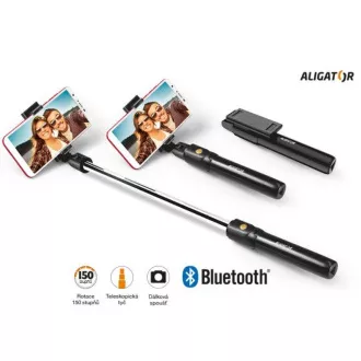 Bluetooth selfie stick ALIGATOR HA12, crni