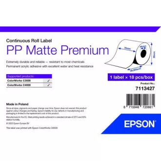 PP mat naljepnica Premium, nast. Rola, 76 mm x 29 mm