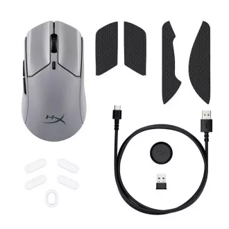 HyperX Pulsefire Haste 2 Pro/Gaming/Optička/Za dešnjake/26.000 DPI/USB+BT/Siva