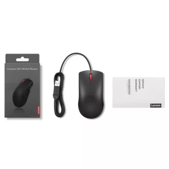 Lenovo 120/Office/Optički/1600 DPI/Žični USB/Crni