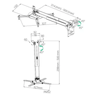TB Nosač za projektor 2u1 TB-M52 strop/zid 10kg