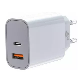 TB punjač USB-C + USB-A 2x3A bijeli