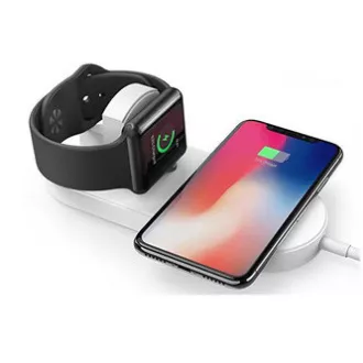 2u1 bežični punjač, za telefon i Apple Watch, bijeli, 5V, 10W, Qi 2u1 bežični punjač, za telefon i Apple Watch, bijeli, 5V, 10W, Qi