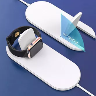 2u1 bežični punjač, za telefon i Apple Watch, bijeli, 5V, 10W, Qi 2u1 bežični punjač, za telefon i Apple Watch, bijeli, 5V, 10W, Qi