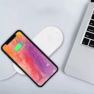 2u1 bežični punjač, za telefon i Apple Watch, bijeli, 5V, 10W, Qi 2u1 bežični punjač, za telefon i Apple Watch, bijeli, 5V, 10W, Qi