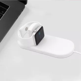 2u1 bežični punjač, za telefon i Apple Watch, bijeli, 5V, 10W, Qi 2u1 bežični punjač, za telefon i Apple Watch, bijeli, 5V, 10W, Qi