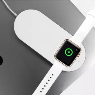 2u1 bežični punjač, za telefon i Apple Watch, bijeli, 5V, 10W, Qi 2u1 bežični punjač, za telefon i Apple Watch, bijeli, 5V, 10W, Qi
