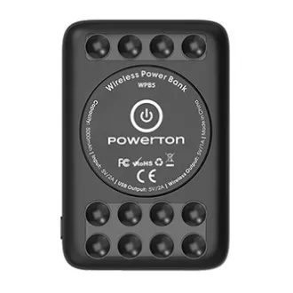 Powerton, power bank s bežičnim punjenjem, Li-Pol, 5V, punjenje telefona/tableta, WBP5, 5000mAh, vakuumske čašice za pričvršćivanje kt Powerton, power bank s bežičnim punjenjem, Li-Pol, 5V, punjenje telefona/tableta, WBP5, 5000mAh, vakuumske čašice za pričvršćivanje kt