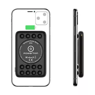 Powerton, power bank s bežičnim punjenjem, Li-Pol, 5V, punjenje telefona/tableta, WBP5, 5000mAh, vakuumske čašice za pričvršćivanje kt Powerton, power bank s bežičnim punjenjem, Li-Pol, 5V, punjenje telefona/tableta, WBP5, 5000mAh, vakuumske čašice za pričvršćivanje kt