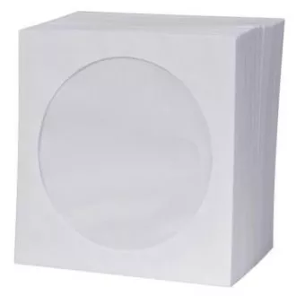 Omot za 1 CD, papir, bijeli, sa prozorom, Logo, 100 kom Omot za 1 CD, papir, bijeli, sa prozorom, Logo, 100 kom