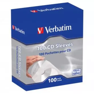 Papirnate kutije za CD diskove 1 kom CD, papir, bijeli, s prozorom, Verbatim, 100 kom Papirnate kutije za CD diskove 1 kom CD, papir, bijeli, s prozorom, Verbatim, 100 kom