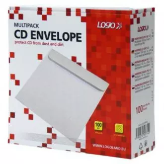 Kuverta za 1 CD, papirna, bijela, s ljepljivim poklopcem, Logo, 100 kom. Kuverta za 1 CD, papirna, bijela, s ljepljivim poklopcem, Logo, 100 kom.