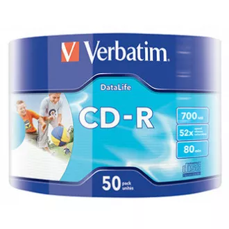 Verbatim CD-R, 43794, Inkjet Printable, 50 komada, 700 MB, 50x, 80 min., 12 cm, omot, za arhiviranje podataka