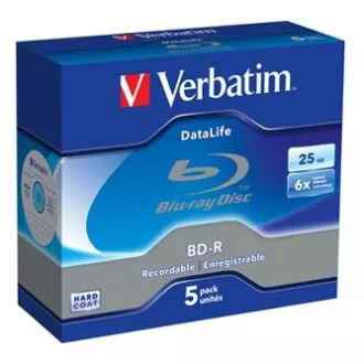 Verbatim BD-R, Datalife, 25 GB, kutija za dragulje, 43836, 6x, 5 komada
