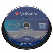 Verbatim BD-R, jednoslojni 25 GB, kutija za kolače, 43742, 6x, pakiranje od 10 komada, za arhiviranje podataka