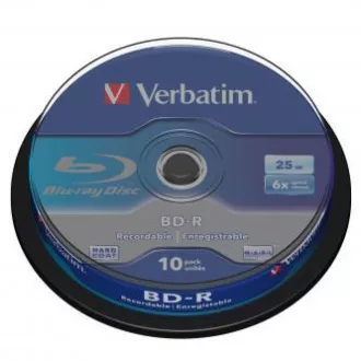 Verbatim BD-R, jednoslojni 25 GB, kutija za kolače, 43742, 6x, pakiranje od 10 komada, za arhiviranje podataka