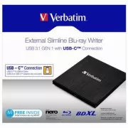 Verbatim vanjski Blu-Ray pogon, 43889, USB 3.1, USB-C, BESPLATNO 25 GB MDISC